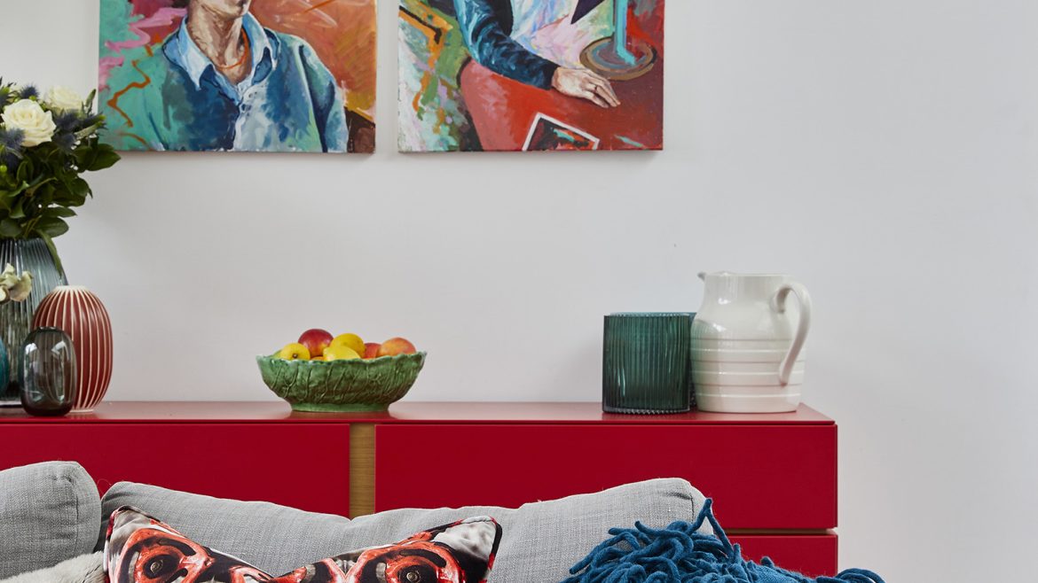 Using the colour red in a living room by Emma Green